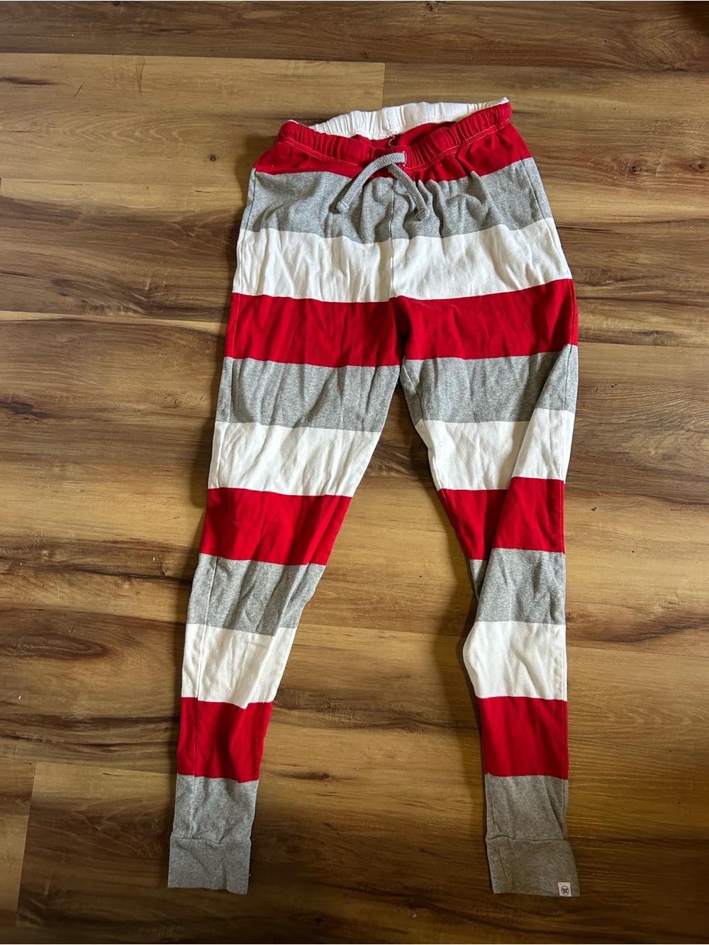 Woman’s Striped Red, White & Gray Lounge Pants and top